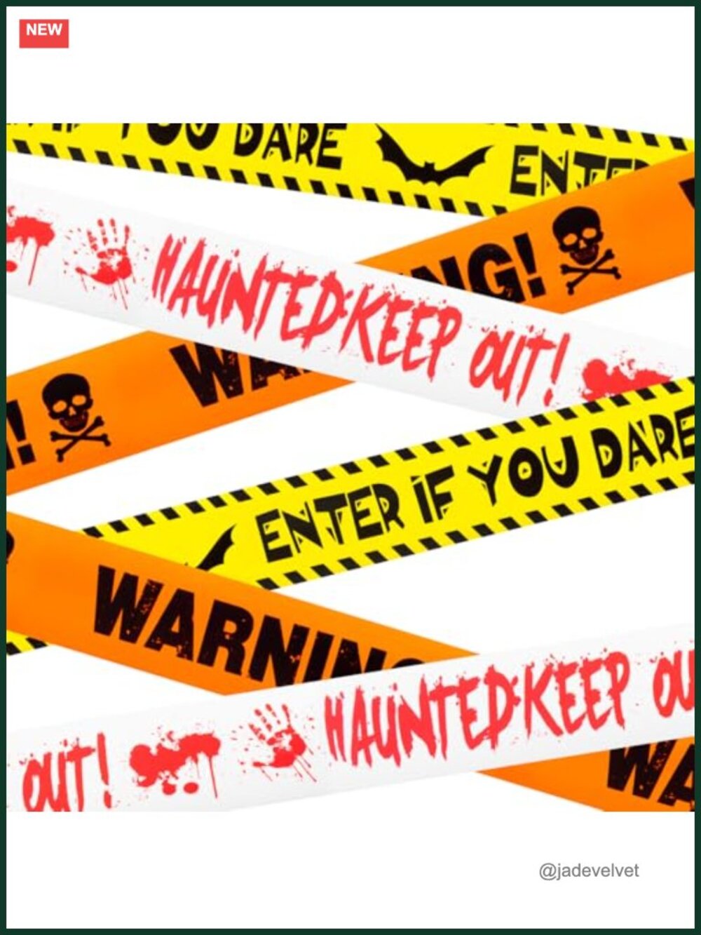 Halloween Caution Tape Decorations 3 Pack Polyethylene Non-Adhesive Outdoor